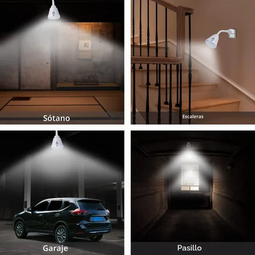 Vista 2 de Luz nocturna enchufable con sensor de movimiento, luz LED con sensor infrarrojo de 6W, luz AC 85-265V PIR sensor infrarrojo detector de movimiento