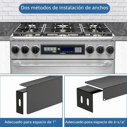 Vista 5 de Kit de llenado trasero de rango deslizante de 30 pulgadas con 2 cubiertas de silicona para huecos de estufa