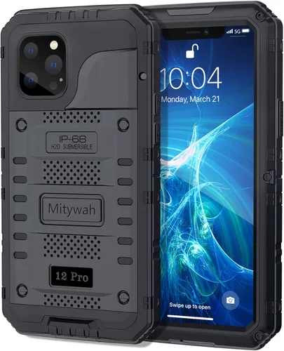 Vista 106 de Mitywah Funda impermeable para iPhone 7/iPhone 8 / iPhone SE 2020, funda de metal resistente de grado militar, protección de cuerpo completo