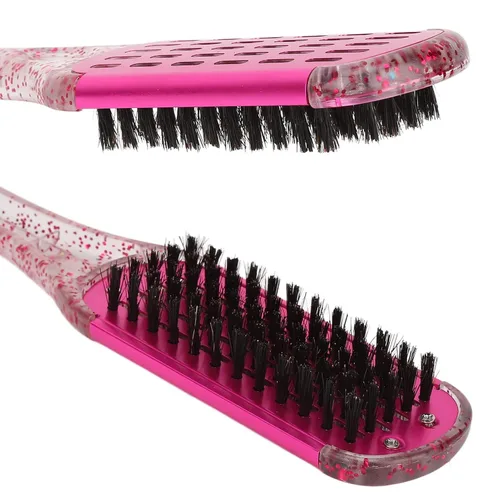 Vista 6 de ZJchao Cepillo de pelo con abrazadera, cepillo de doble cara, cepillo para alisar el cabello, forma de V, doble peine para alisar el cabello, férula