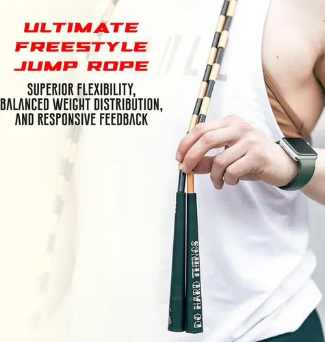Vista 6 de Elite Jumps Edge Beaded Adjustable Jump Rope, Do Hard Things Tangle-free 1-inch shatterproof beads. Long edge handles. Adjustable for all ages.