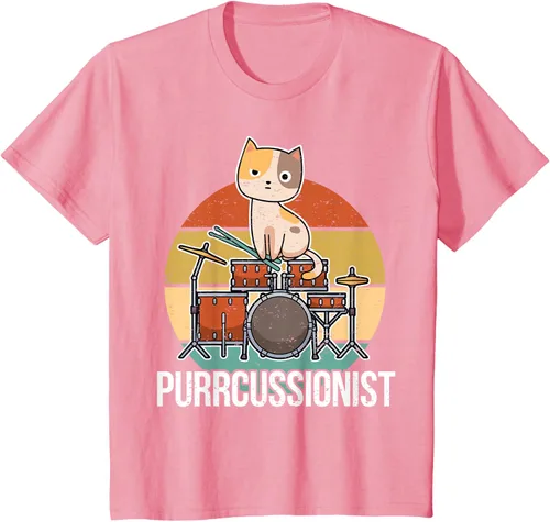 Vista 67 de Funny Percussion Drummer Drumming Drums Saying I Kitten Cat Camiseta, Negro, S
