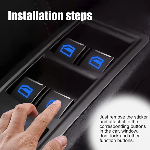 Vista 5 de Adhesivo luminoso para interruptor de control de automóvil, calcomanías brillantes de seguridad nocturna para manija de puerta exterior