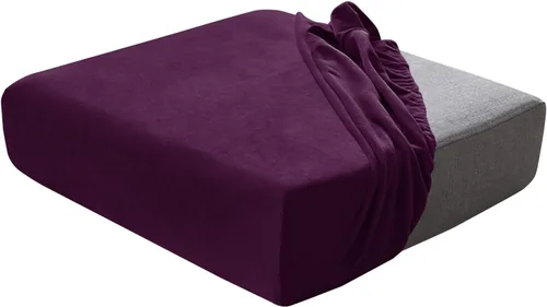 Vista 9 de Juego de fundas de cojín para asiento de sofá, fundas de cojín de terciopelo elástico, repuesto para cojines individuales con tela elástica Aguacate