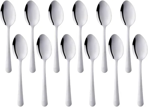 Vista 12 de Juego de 12 cucharas de café, mini cucharas de café, cucharas de café expreso de acero inoxidable, cucharas pequeñas para postre, té, aperitivo, 4.5
