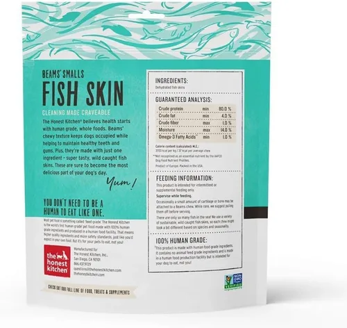 Vista 4 de The Honest Kitchen Golosinas para perros Human Grade Ocean Chews™ Hearty Wolffish Skins, 3.25 oz (Beams™)