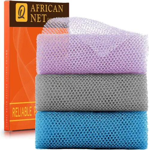 Vista 11 de UJFQBH African Net Sponge Authenti, exfoliante corporal para espalda y zonas de difícil acceso, exfoliante diario suave para limpieza profunda Gris