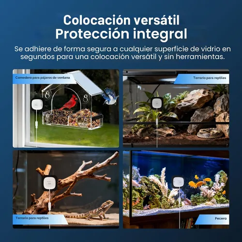 Vista 6 de Cámara para mascotas de acuario y terrario 3MP 2K. Instalación magnética y lente de enfoque cercano para peces, lagartos, reptiles y comedero