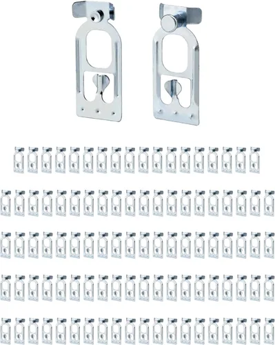 Vista 7 de QWORK Clip de seguridad para palets de lágrima, 100 piezas universal para palets de vigas de seguridad, conector de viga cruzada
