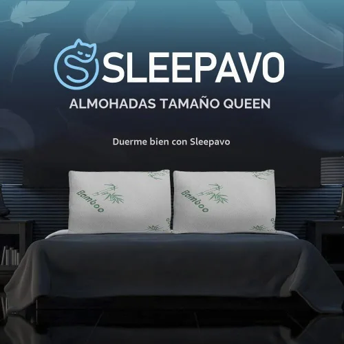 Vista 7 de Juego de 4 almohadas de espuma viscoelástica tamaño Queen - Almohadas refrescantes para dormir - Para espalda, estómago, almohada firme para dormir