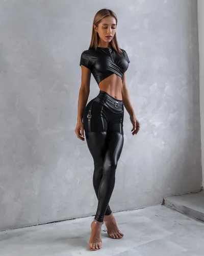 Vista 4 de Bona Fide Leggings Clásicos - Dominatrix Black Blaze