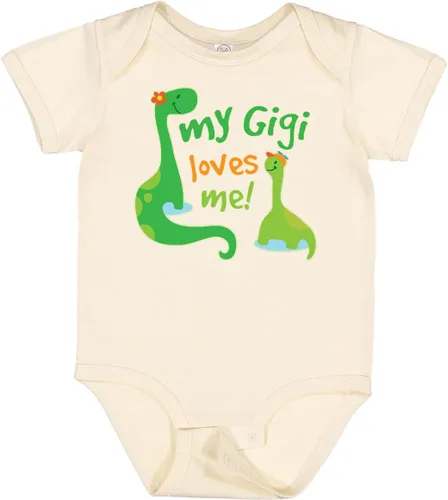 Vista 10 de inktastic My Gigi Loves Me Grandson - Body de dinosaurio para bebé 0020 Blanco
