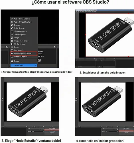 Vista 6 de Tarjeta de captura de video 4K, tarjeta de captura HDMI a USB 1080P para transmisión, grabación, juegos, compatible con Nintendo Switch, PS5, Xbox