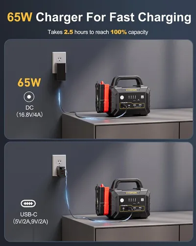 Vista 5 de VTOMAN V-Truck Pro 8000A Arrancador de Batería de Coche con Carga Rápida de 65W, Arrancador Portátil de 41600mAh para Todos los Motores de Gasolina