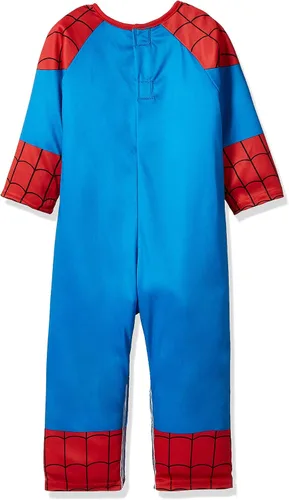 Vista 2 de SUIT YOURSELF Disfraz de Halloween de Spider-Man para bebés, Marvel Comics, 6-12M, incluye mono y sombrero con máscara