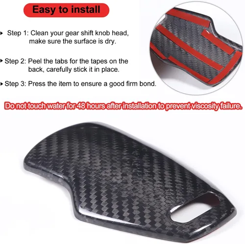 Vista 7 de Daeiclru Cubierta de la perilla de la palanca de cambios de fibra de carbono real compatible con Corvette C8 Z06 Z51 2020-2023, cubierta de perilla