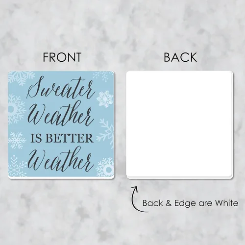 Vista 5 de Big Dot of Happiness Winter Wonderland – Copo de nieve para fiestas y decoraciones de boda de invierno – Posavasos – Juego de 6