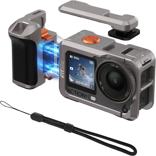 Vista 10 de FiTSTILL Funda protectora de metal para DJI Osmo Action 5 Pro/Action 4/Action 3, carcasa rígida protectora antiarañazos con cubierta para lente