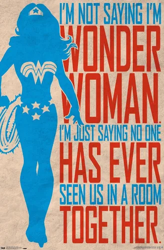 Vista 9 de Trends International DC Comics - Póster de pared de identidad secreta, Mujer Maravilla, 14.725 x 22.375 pulgadas, versión enmarcada de madera