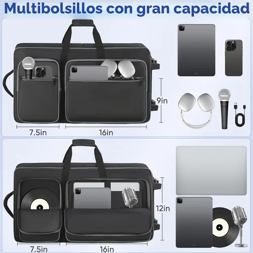 Vista 4 de Funda para controlador DJ con ruedas para DDJ-FLX10/GRV6/1000/REV7/REV5/SC