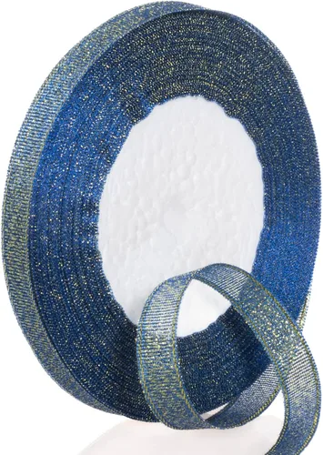 Vista 12 de YASEO Cinta de purpurina negra y plateada de 1 1/2 pulgadas, cinta de tela metálica brillante colorida para envoltura de regalos, manualidades