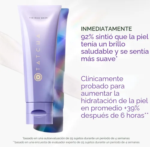 Vista 5 de TATCHA The Rice Wash Limpiador Facial en Crema Suave que Elimina la Acumulación sin Resecar la Piel para una Tez Suave y Luminosa 4 oz