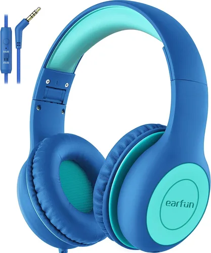 Vista 11 de EarFun K1 - Auriculares para niños con cable con micrófono, auriculares