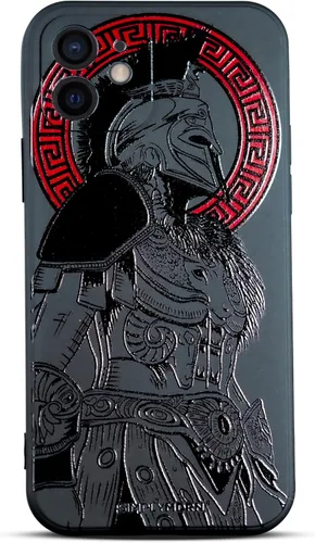Vista 45 de SIMPLYMDRN Funda delgada para iPhone 12 Pro Max, diseño de guerrero, funda genial para hombres, funda de soldado de combate, delgada y flexible