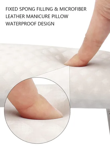 Vista 4 de Reposabrazos de uñas de microfibra de piel sintética para uñas, reposamanos profesional para cojín de almohada de uñas, herramienta de accesorios