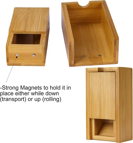 Vista 4 de Cusdie Torre de dados de bambú plegable de madera para juego de mesa, D&D, RPG (sin logotipo)