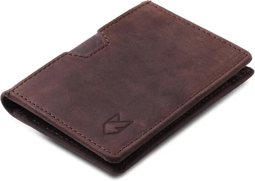 Vista 12 de FOXHACKLE Tarjetero de cuero de grano completo para hombres y mujeres, billetera delgada y plegable con bloqueo RFID, bolsillo frontal delgado Negro