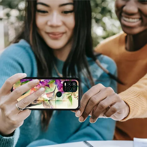 Vista 409 de Funda para Motorola Moto G Stylus 5G 2021 de vidrio templado, funda negra con diseño de mujer negra africana para mujeres y hombres, antiarañazos, a