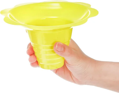 Vista 4 de ZENFUN 200 tazas de cono de nieve de flores coloridas con pajitas de cuchara (8 onzas)