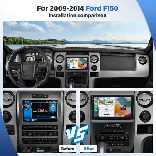 Vista 2 de Android 13 - Radio estéreo para automóvil de 9 pulgadas, HD Carplay, reproductor de radio GPS compatible con Ford F150 F-150 2009-2014 navegación