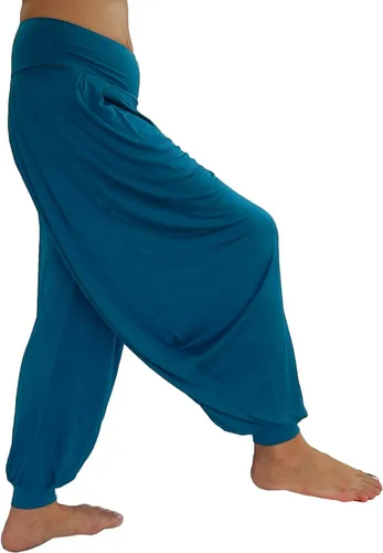 Vista 24 de Lovely Creations Pantalones holgados con cintura elástica y harem Aladdin para mujer