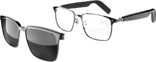 Vista 9 de Xmenha Gafas Bluetooth inteligentes para hombres Altavoz de audio Gafas Bluetooth Auriculares con altavoces Smart Glass azul diente gafas de sol