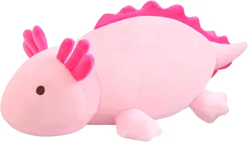 Vista 20 de SQEQE Peluche de ajolote con peso, animal de peluche de ajolote con peso, lindo juguete de almohada rosa suave, regalo para niños y adultos, 9.8