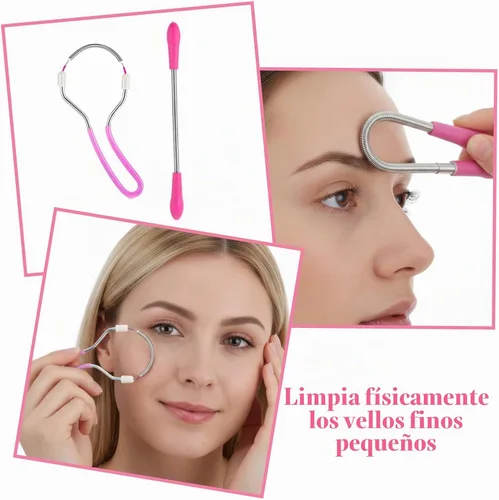 Vista 5 de 4 unidades de removedor de cabello de resorte, herramienta de enhebrado para cara, removedor de vello facial de primavera reutilizable con bucle