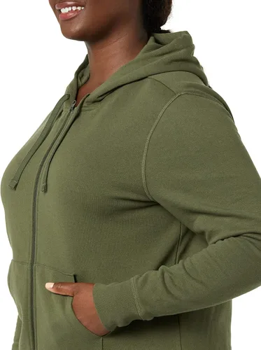 Vista 5 de Tienda Essentials Sudadera con capucha de felpa francesa para mujer con cremallera completa (disponible en tallas extragrandes)