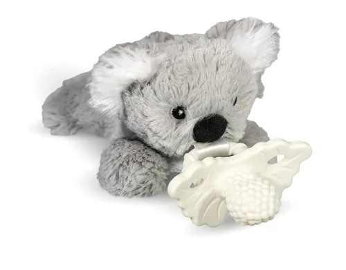 Vista 15 de RaZbaby Oso RaZbuddy con chupete de alivio de dentición RaZberry – Alivio para encías adoloridas con textura inspirada en la naturaleza, mordedor