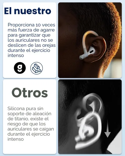 Vista 6 de Gcioii Ganchos para orejas de aleación de titanio con memoria para AirPods Pro 3, AirPods Pro 2, AirPods Pro y AirPods 3, accesorios deportivos