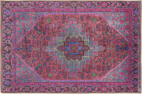 Vista 5 de Alfombra de área de diseño morado, alfombra de entrada, alfombra con estampado floral de animales, alfombra decorativa, fácil de limpiar, alfombra