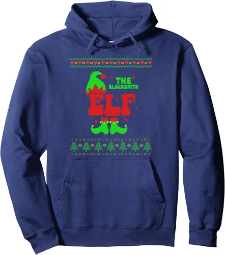 Vista 6 de Blacksmith Elf Family Matching Ugly Sweater Christmas Pjs Pullover Hoodie