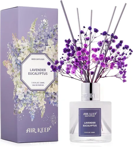 Vista 54 de Airkeep Juego de difusor de varillas – 3.38 onzas líquidas (3.4 fl oz), difusor de aroma de bambú para el hogar, incluye 8 varillas difusoras