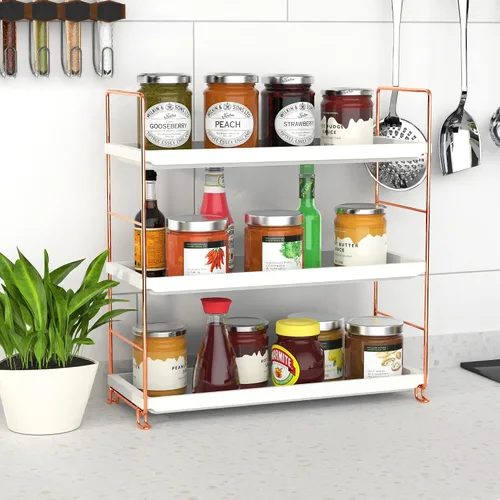 Vista 4 de FSyueyun Organizador de estante de maquillaje de 3 niveles, organizador de baño, encimera, organizador de perfume para cuidado de la piel de gran