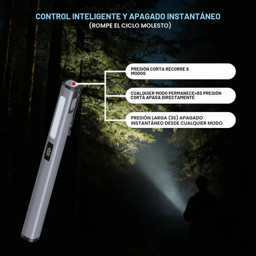 Vista 7 de Paquete de 2 luces para bolígrafo recargables, luz de trabajo