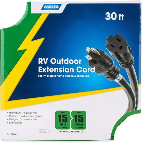 Vista 4 de Cable de alimentación eléctrica, de Camco, 55191, 25 pulgadas, de PowerGrip, con mango, 15 Amp
