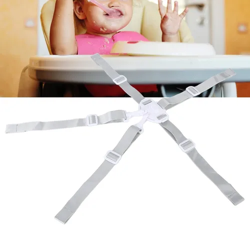 Vista 3 de Cinturón de seguridad de 5 puntos para bebé, correas de repuesto universales ajustables para silla de bebé, material resistente y cómodo