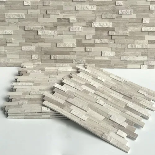 Vista 3 de SUNWINGS Mosaico de 5 hojas de azulejos de mármol autoadhesivos de piedra natural 3D de 11.5 x 10.7 pulgadas, para salpicaduras de cocina, baño