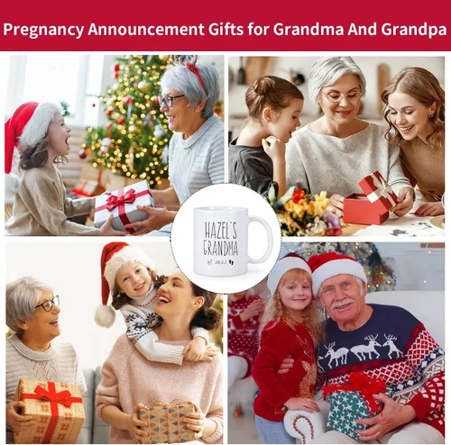Vista 7 de Taza personalizada con texto en inglés "Promoted To Grandma 2023", regalos para la abuela por primera vez, anuncio de embarazo para abuela